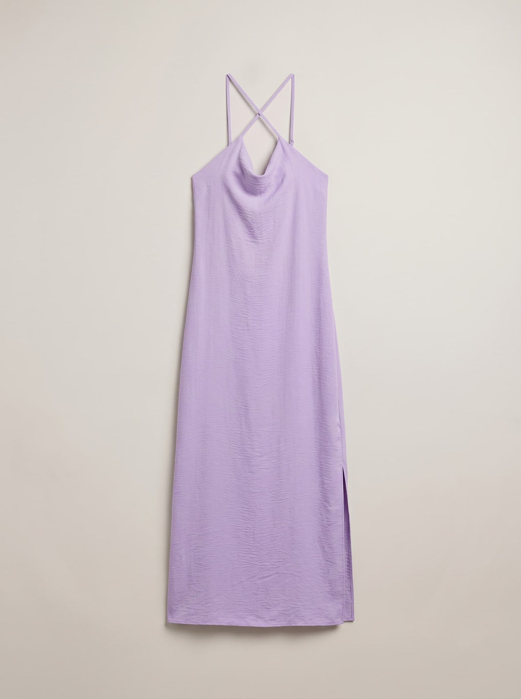 ABITO LUNGO GOFFRATO SCOLLO HALTER Lilla - still life - IRONICA