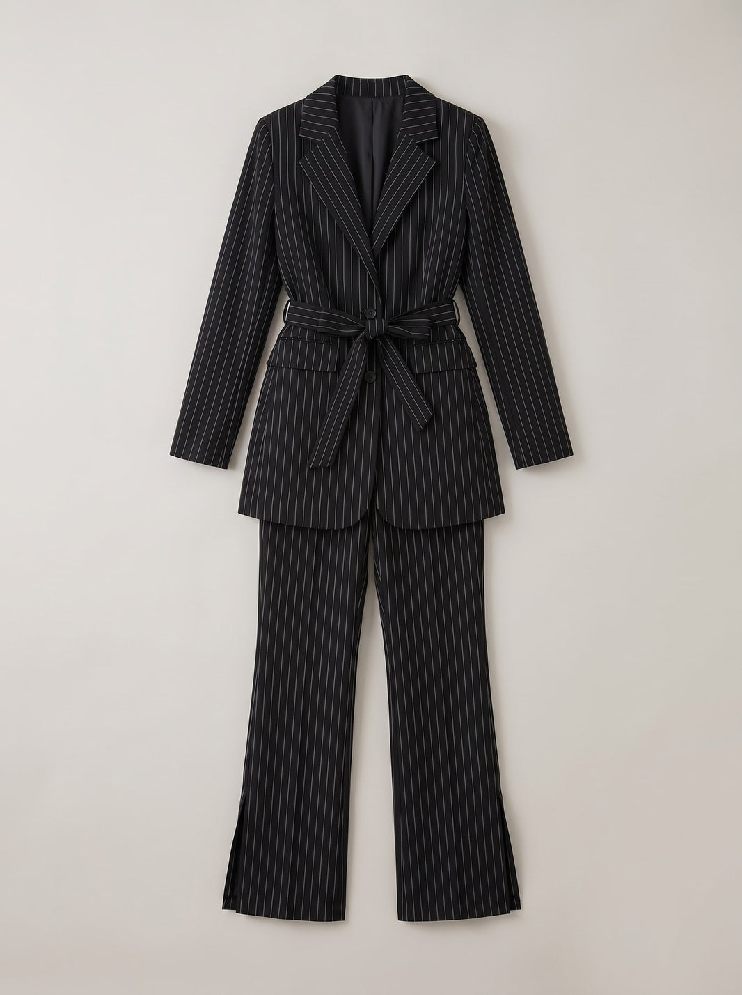 TAILLEUR GESSATO CON CINTURA Nero - still life - IRONICA