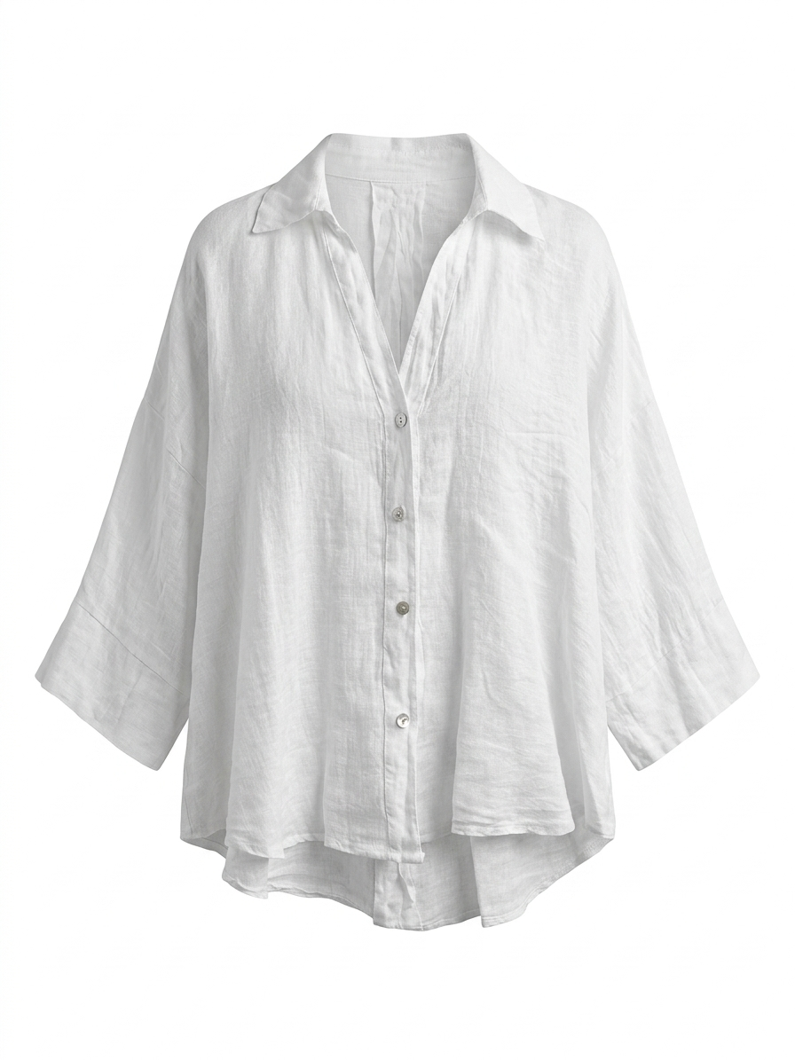 LINEN V-NECK OVERSIZED SHIRT-thumbmail-9