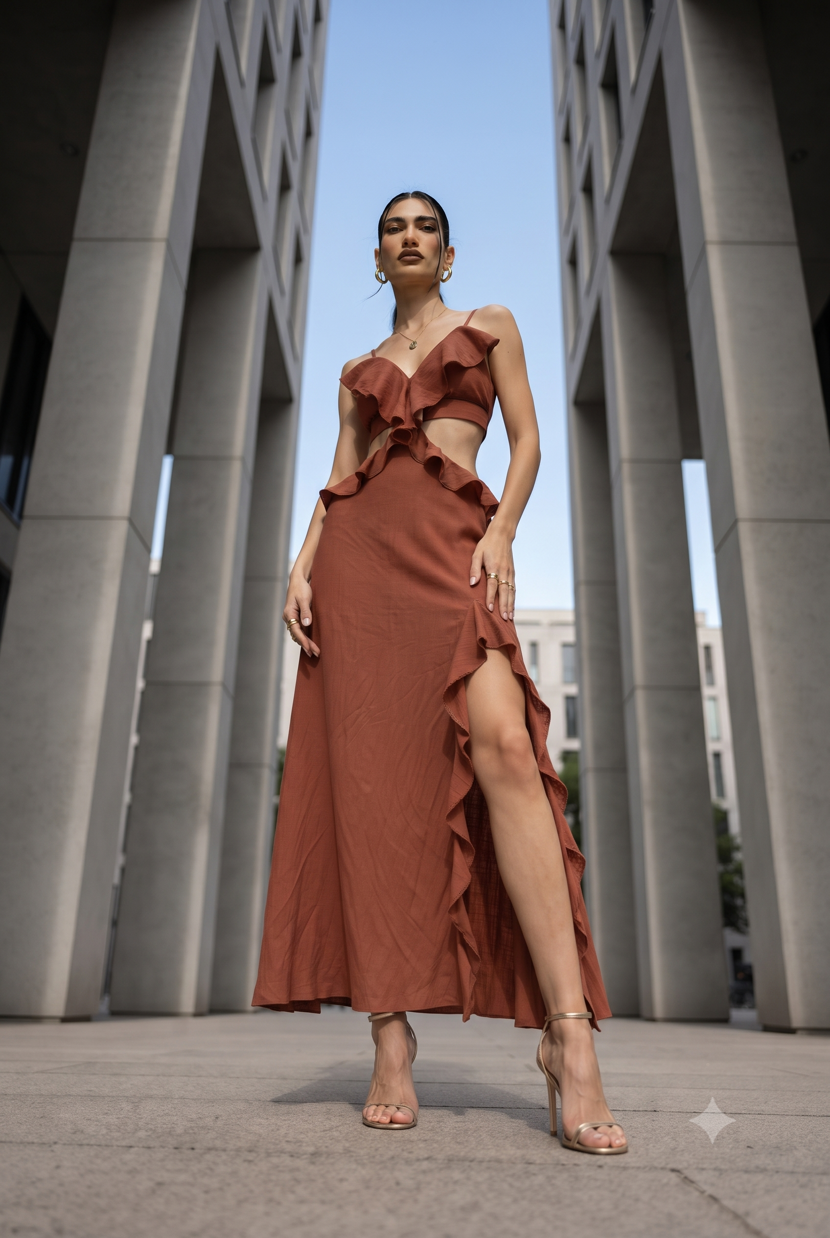 RUFFLED CUT-OUT DRESS-thumbmail-11