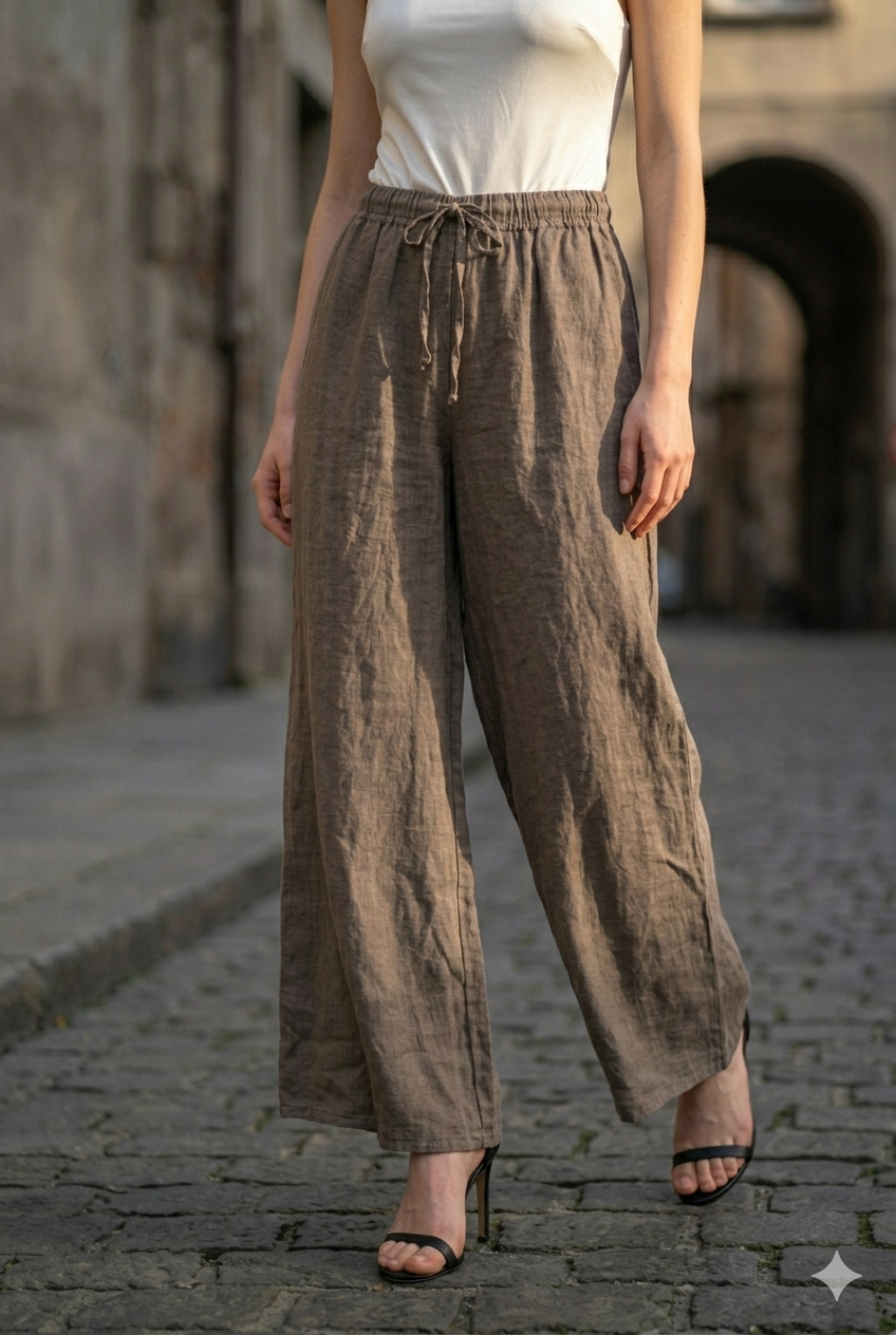 LINEN WIDE-LEG TROUSERS-thumbmail-7