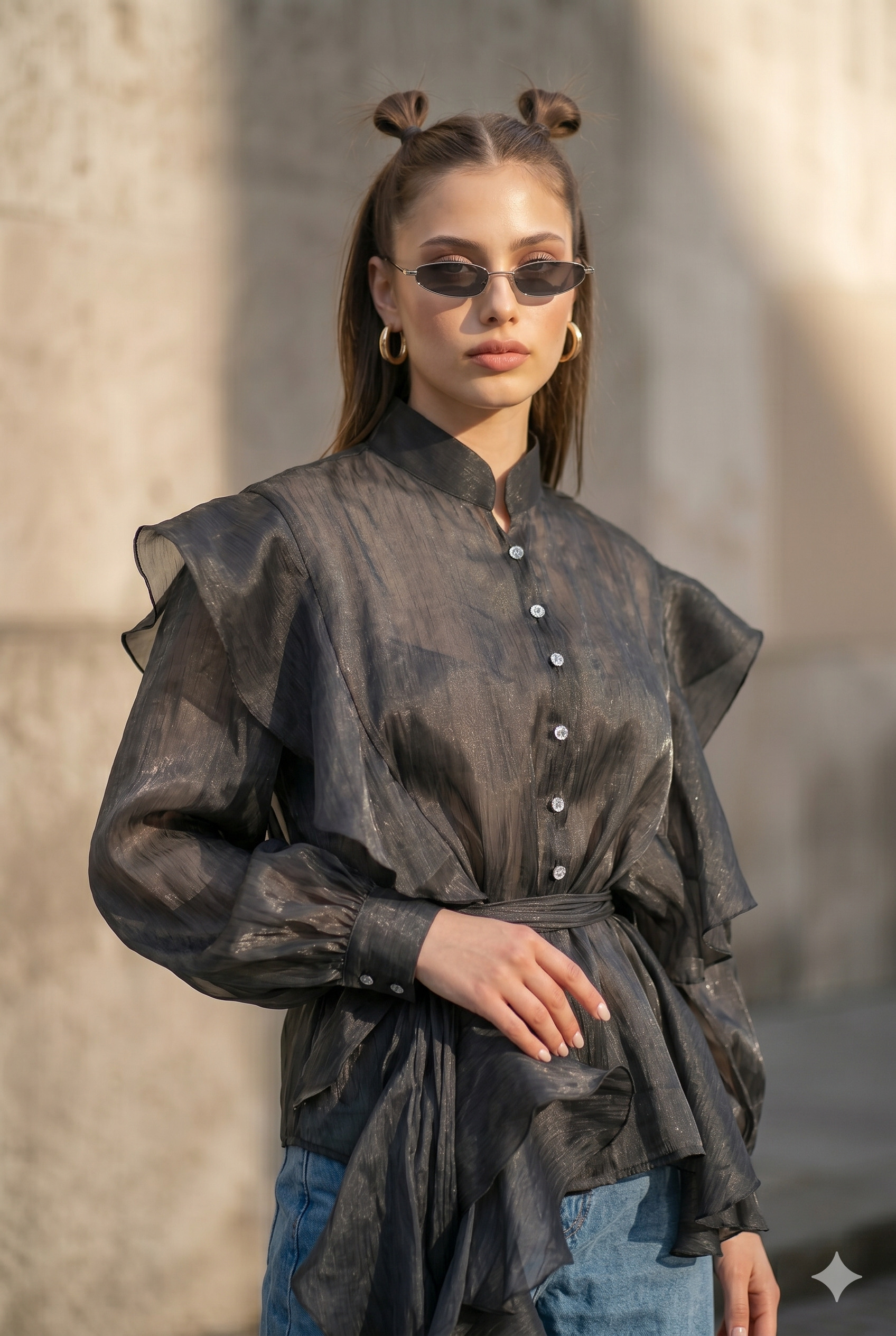 ETHERIAL ROUCHE BLOUSE-thumbmail-2