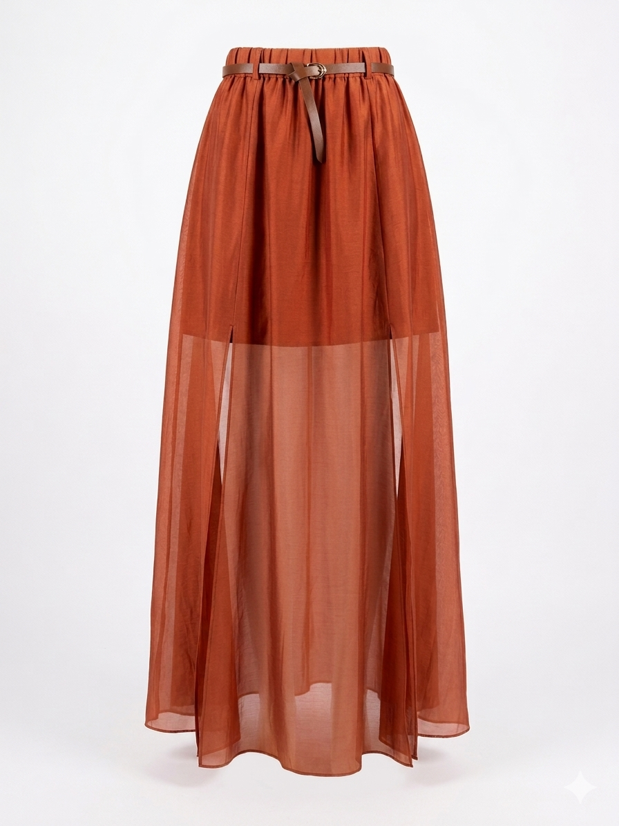 BELTED TENCEL SKIRT-thumbmail-7