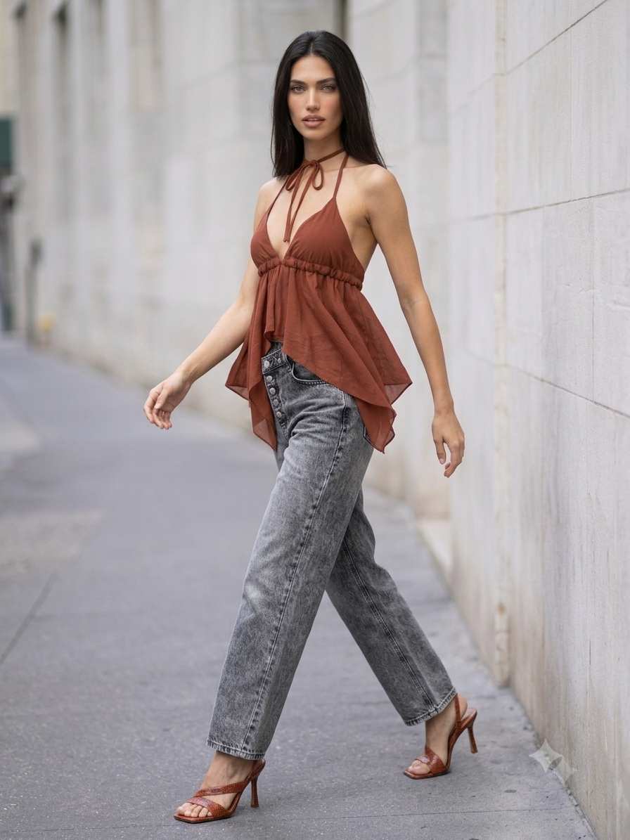 ASYMMETRIC BUTTON GREY JEANS-thumbmail-4