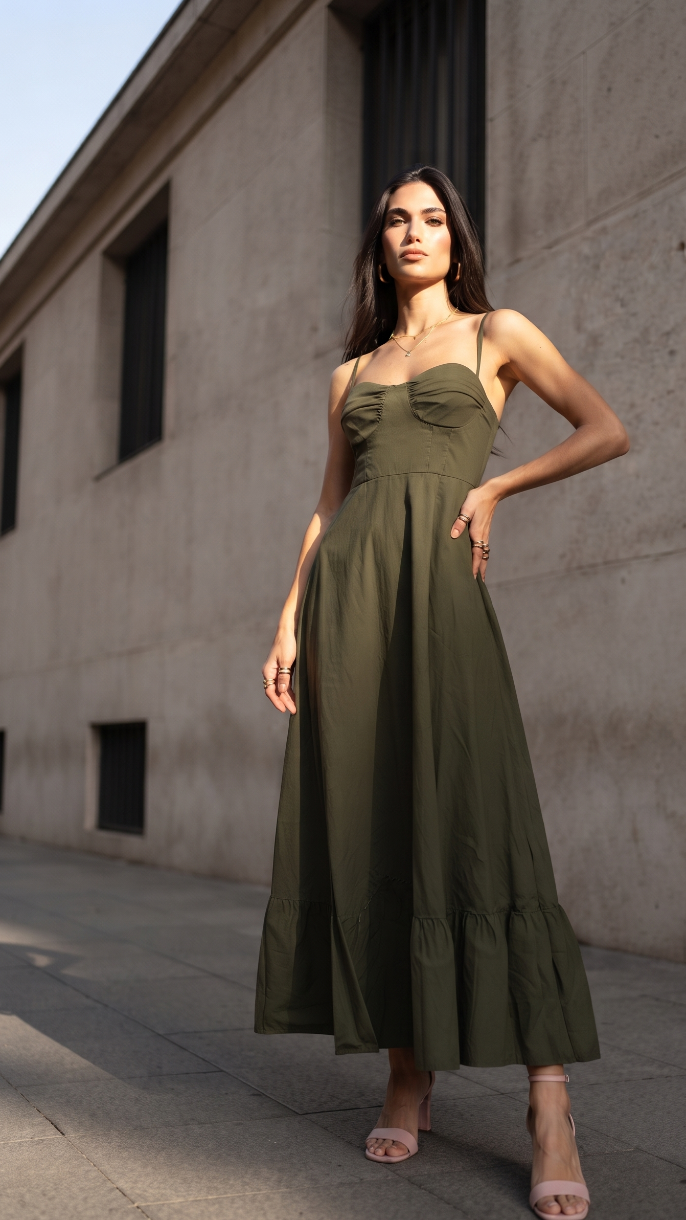 FLOUNCE HEM BUSTIER DRESS-thumbmail-2