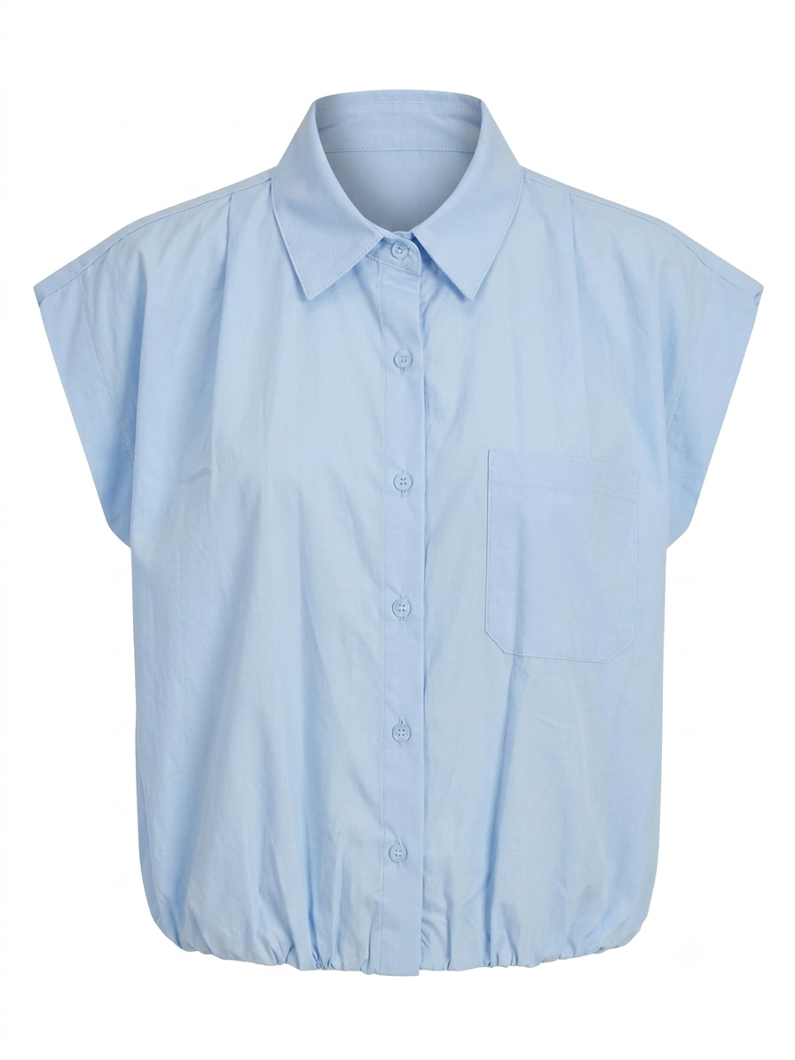 BUBBLE HEM SLEEVELESS SHIRT-thumbmail-4