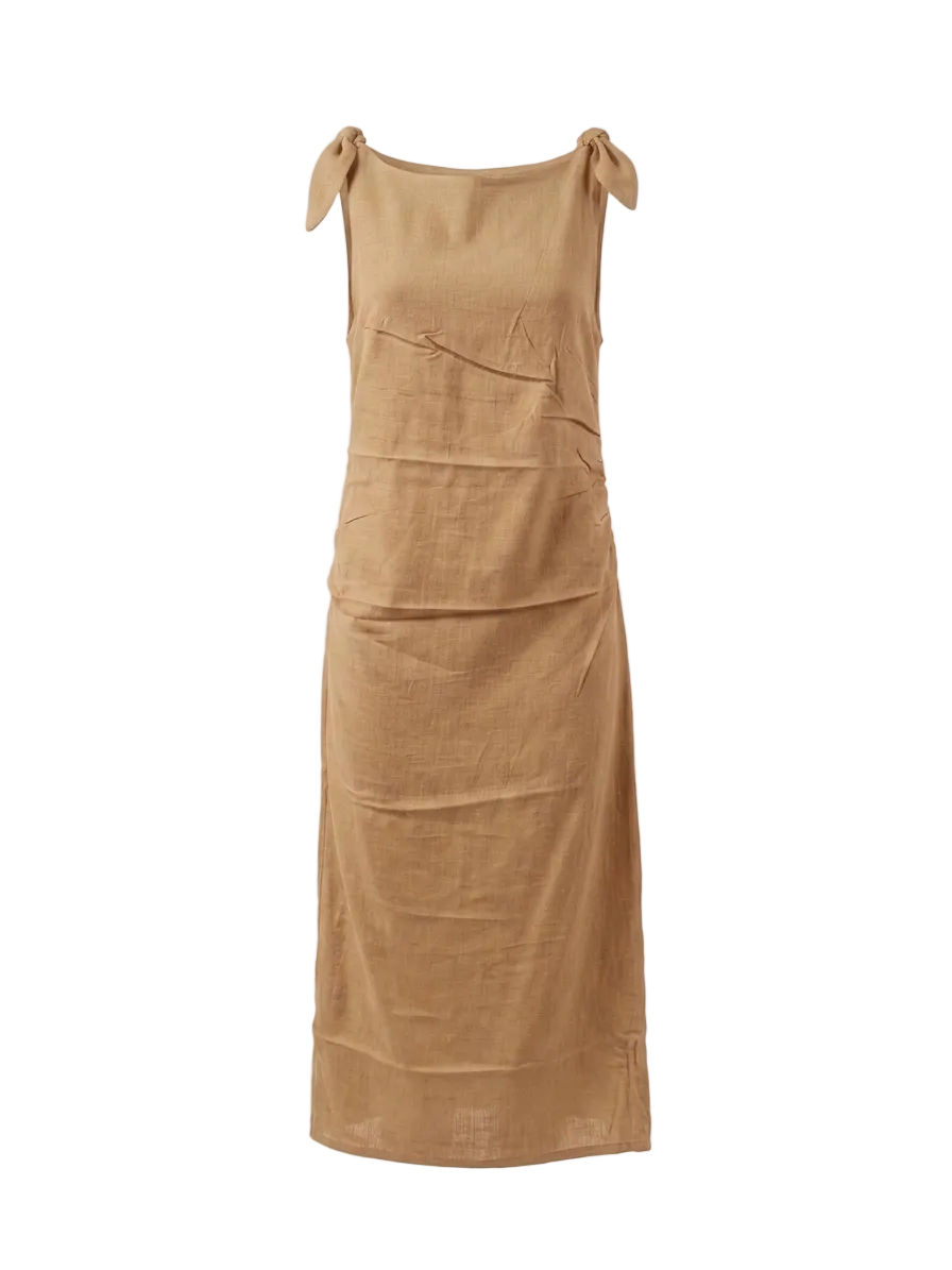 KNOT-STRAP RUCHED DRESS-thumbmail-8