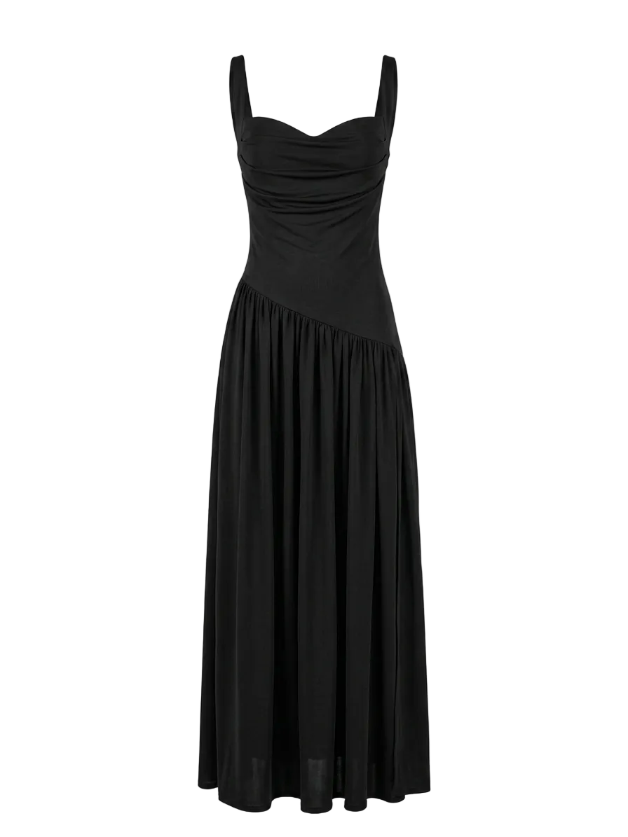 HIGH-SLIT RUCHED MAXI DRESS-thumbmail-8