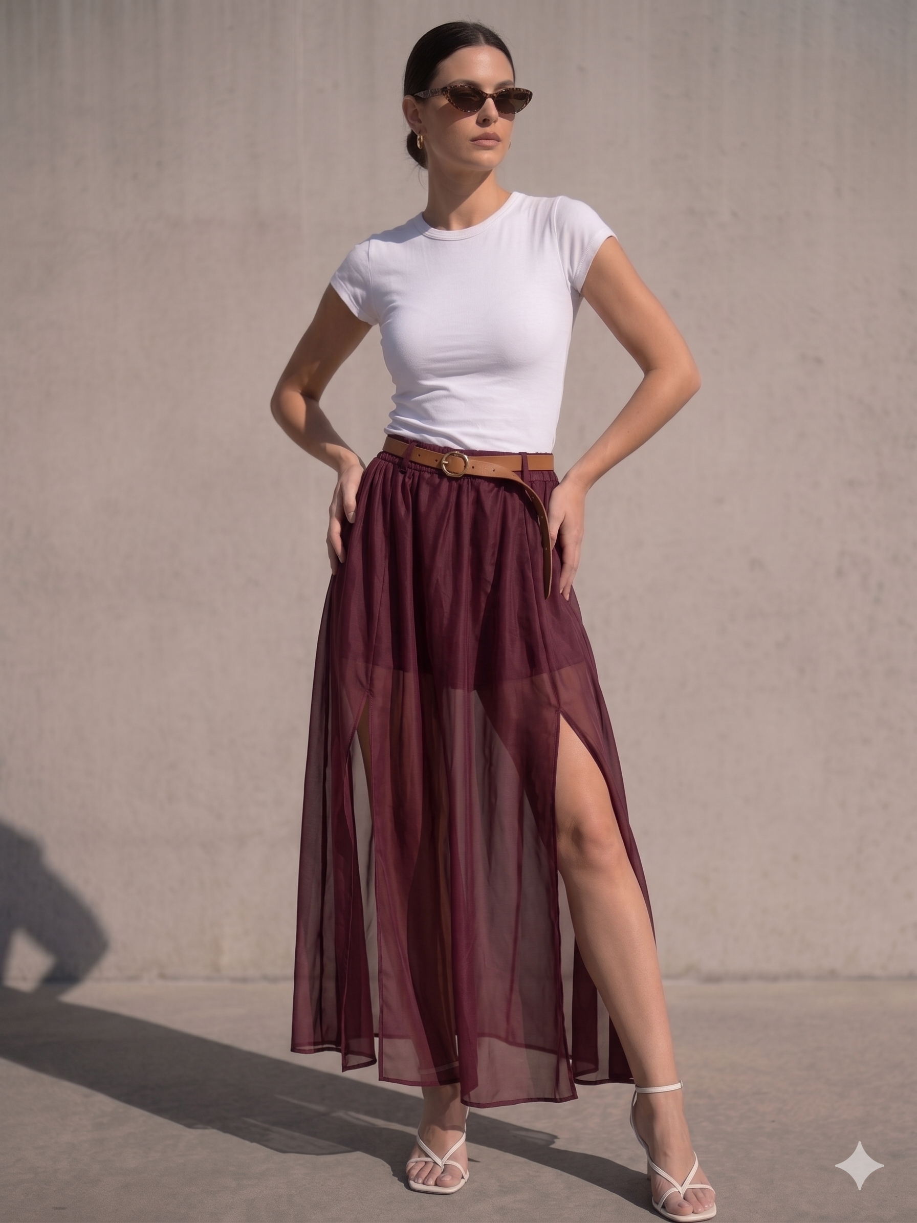 BELTED TENCEL SKIRT-thumbmail-2