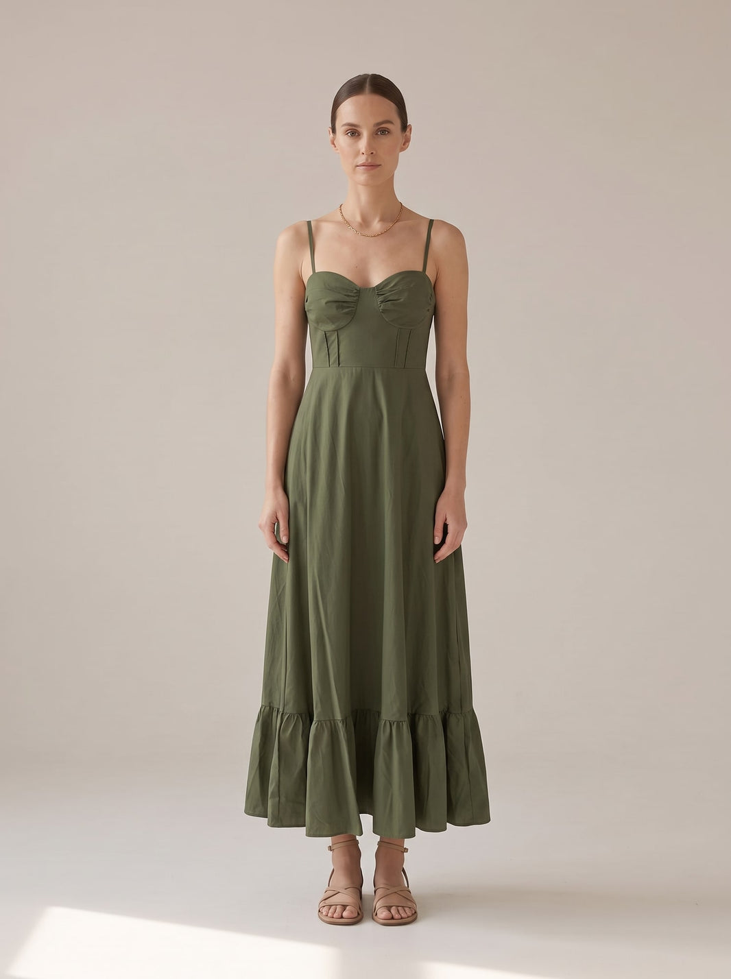 ABITO LUNGO BUSTIER CON BALZA Militare - indossato - IRONICA