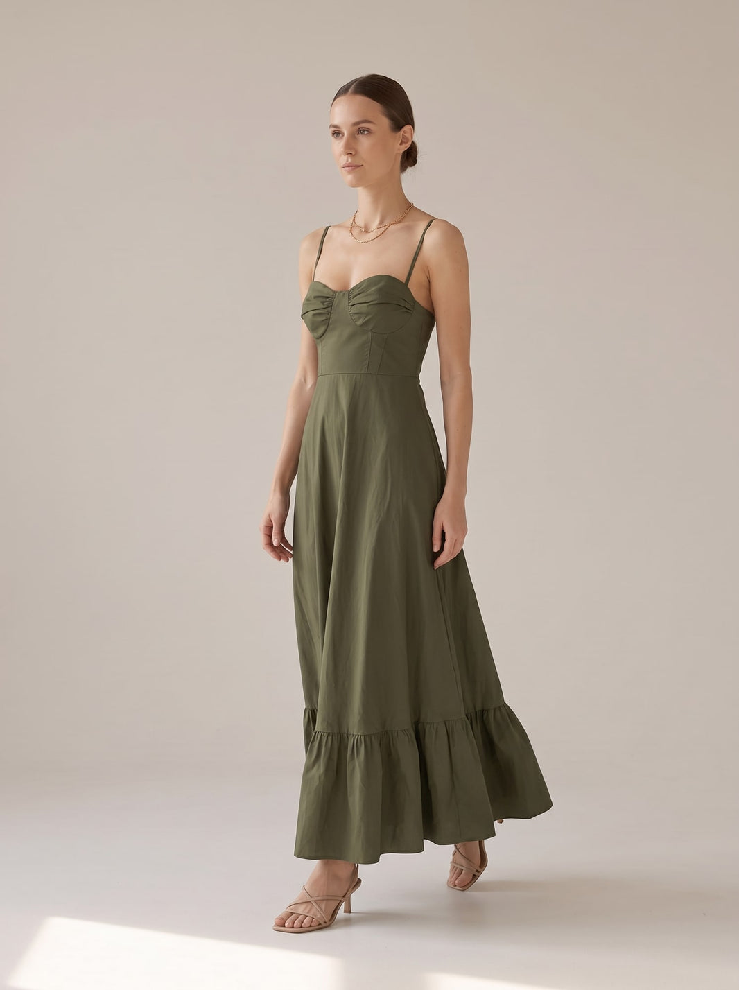 ABITO LUNGO BUSTIER CON BALZA Militare - in movimento - IRONICA