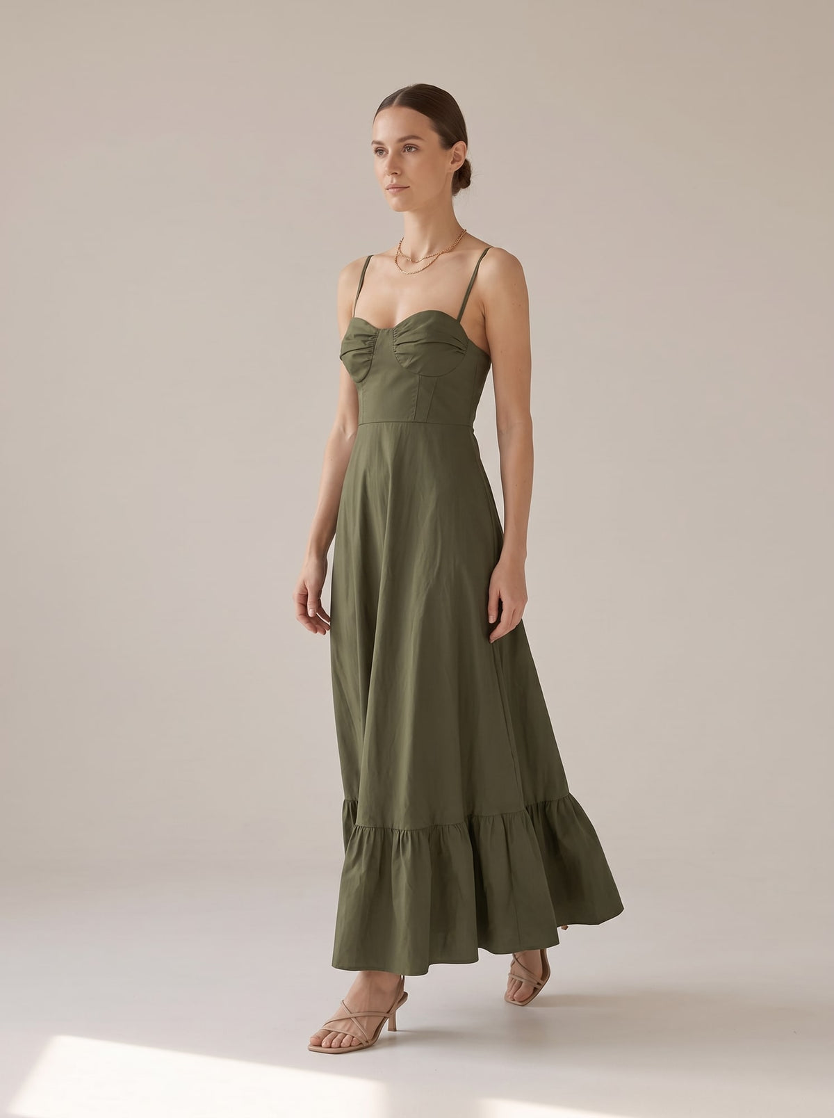 ABITO LUNGO BUSTIER CON BALZA Militare - in movimento - IRONICA