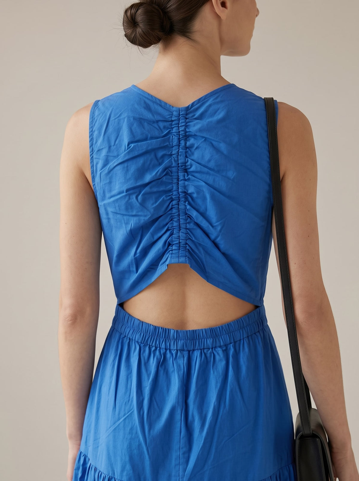 ABITO LUNGO CON DETTAGLIO CUT-OUT Blu - dettaglio - IRONICA