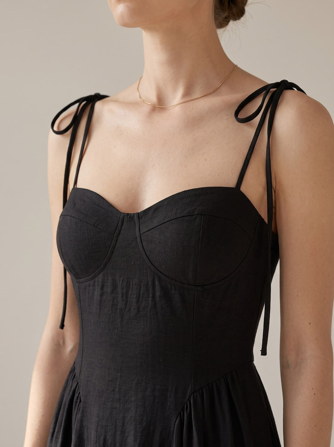 ABITO MIDI CON CORPETTO Nero - dettaglio - IRONICA