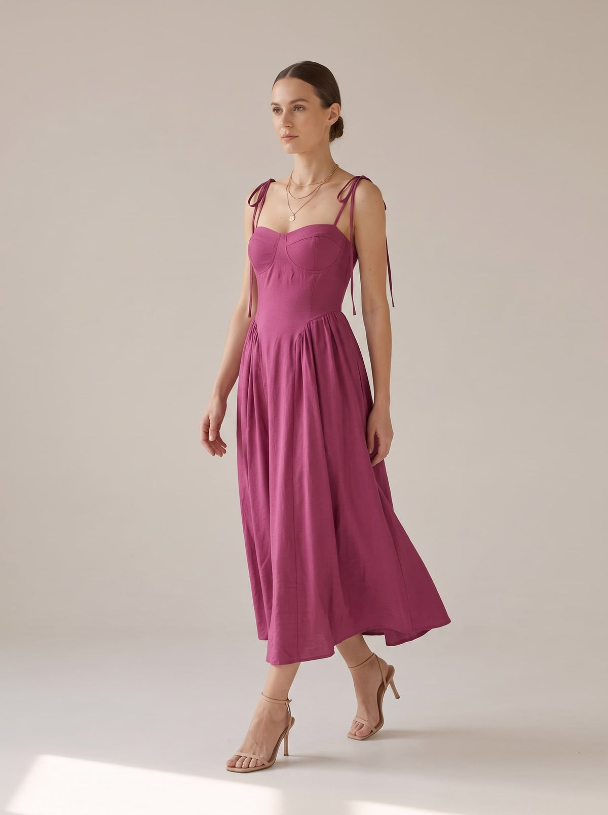ABITO MIDI CON CORPETTO Rosa - in movimento - IRONICA