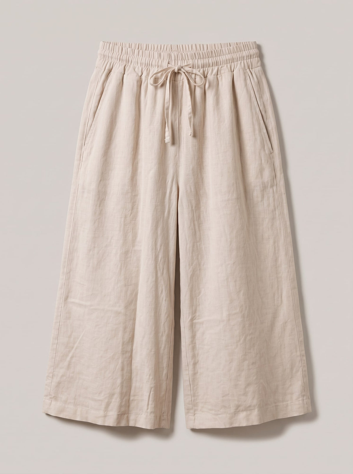 BERMUDA WIDE LEG CON COULISSE Beige - still life - IRONICA