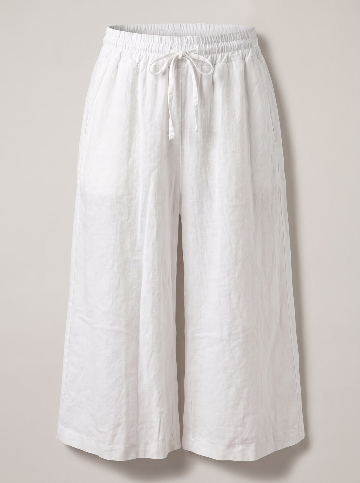 BERMUDA WIDE LEG CON COULISSE Bianco - still life - IRONICA