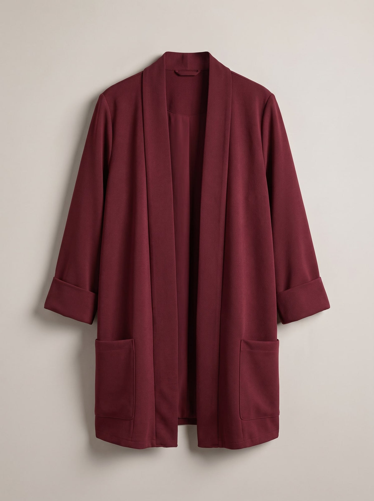 BLAZER APERTO CON COLLO A SCIALLE Burgundy - still life - IRONICA