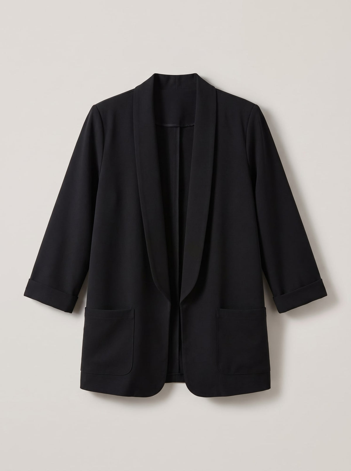 BLAZER APERTO CON COLLO A SCIALLE Nero - still life - IRONICA