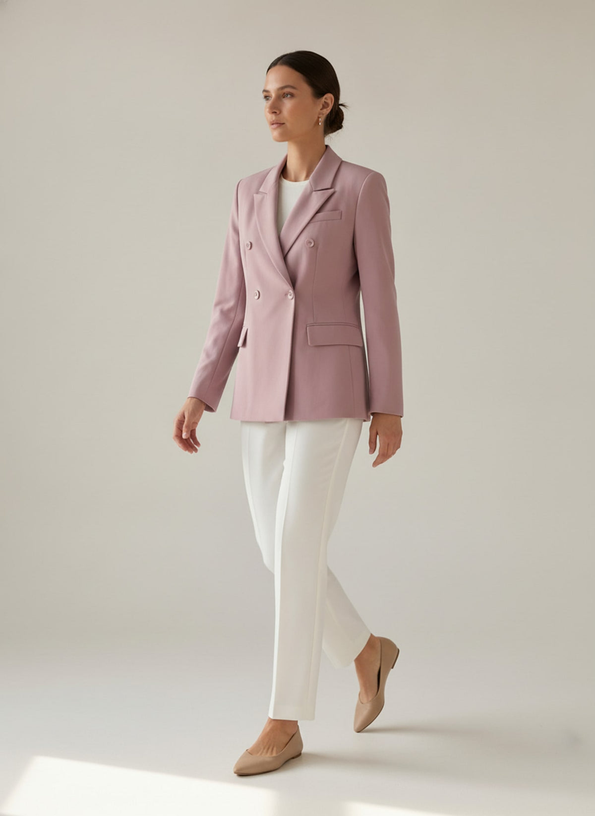 BLAZER DOPPIOPETTO ASIMMETRICO Rosa - in movimento - IRONICA