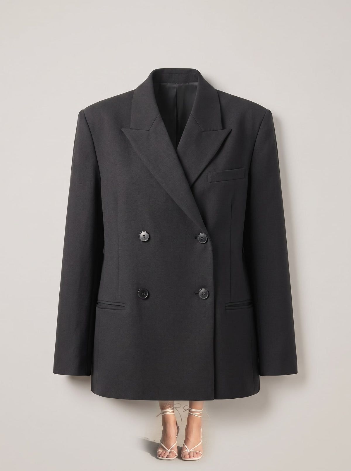 BLAZER DOPPIOPETTO OVERSIZE Nero - still life - IRONICA