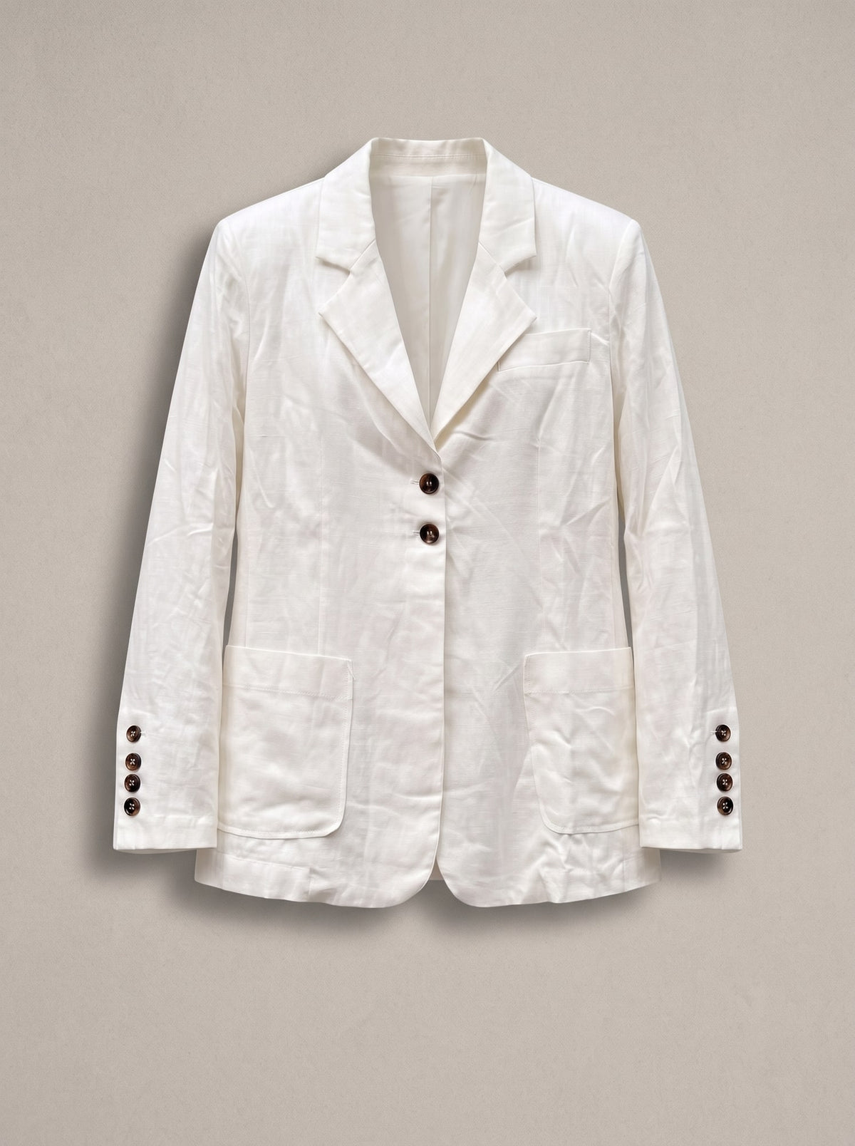 BLAZER IN LINO CON TASCHE Bianco - still life - IRONICA
