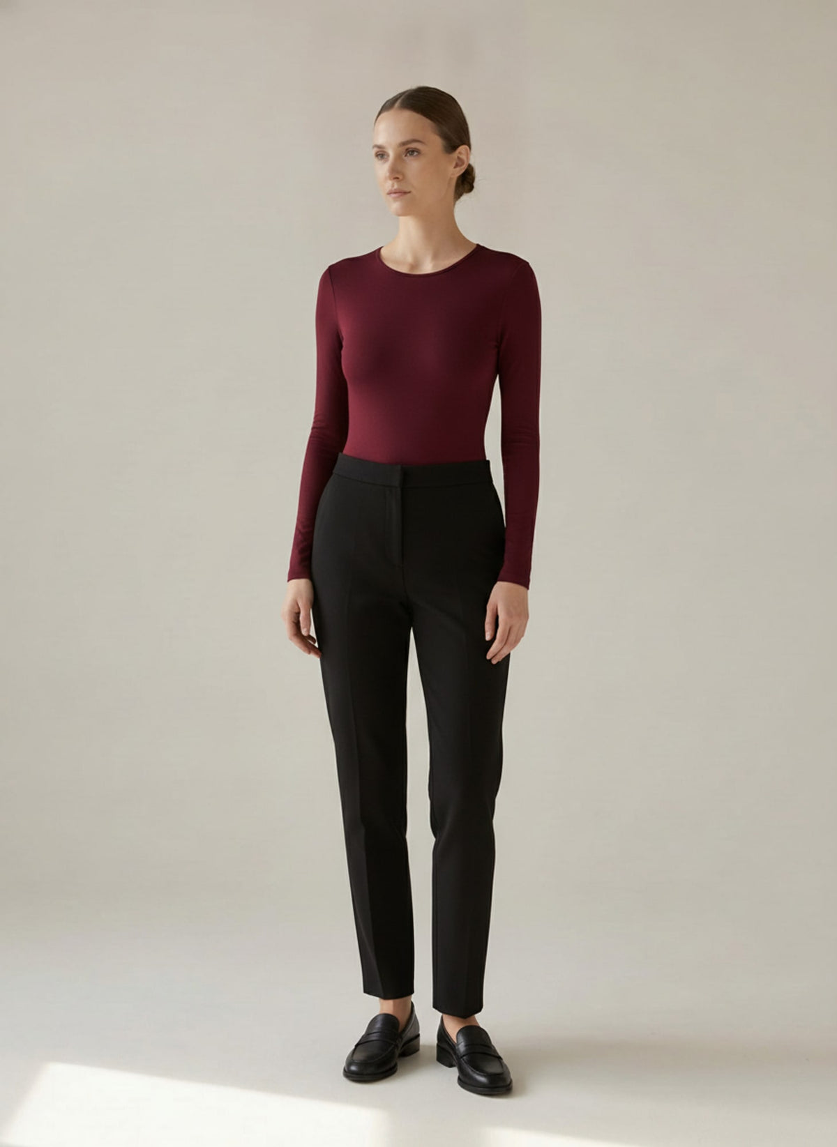 BODY A MANICHE LUNGHE GIROCOLLO Bordeaux - indossato - IRONICA