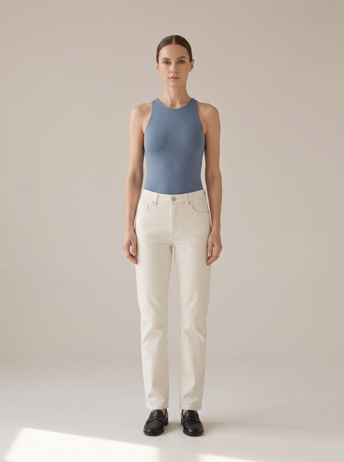 BODY CON SCOLLO ALL'AMERICANA Denim - indossato - IRONICA