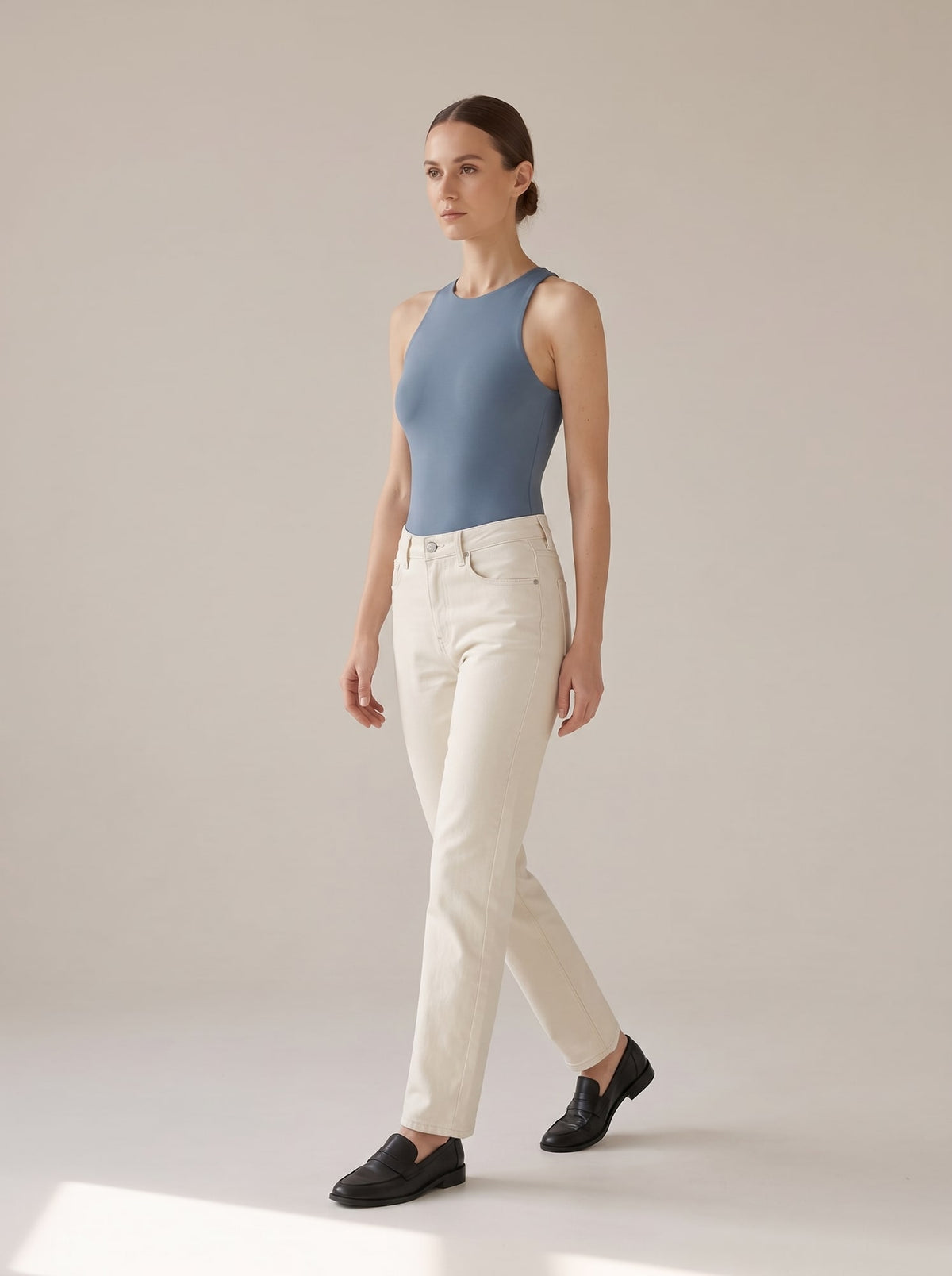 BODY CON SCOLLO ALL'AMERICANA Denim - in movimento - IRONICA