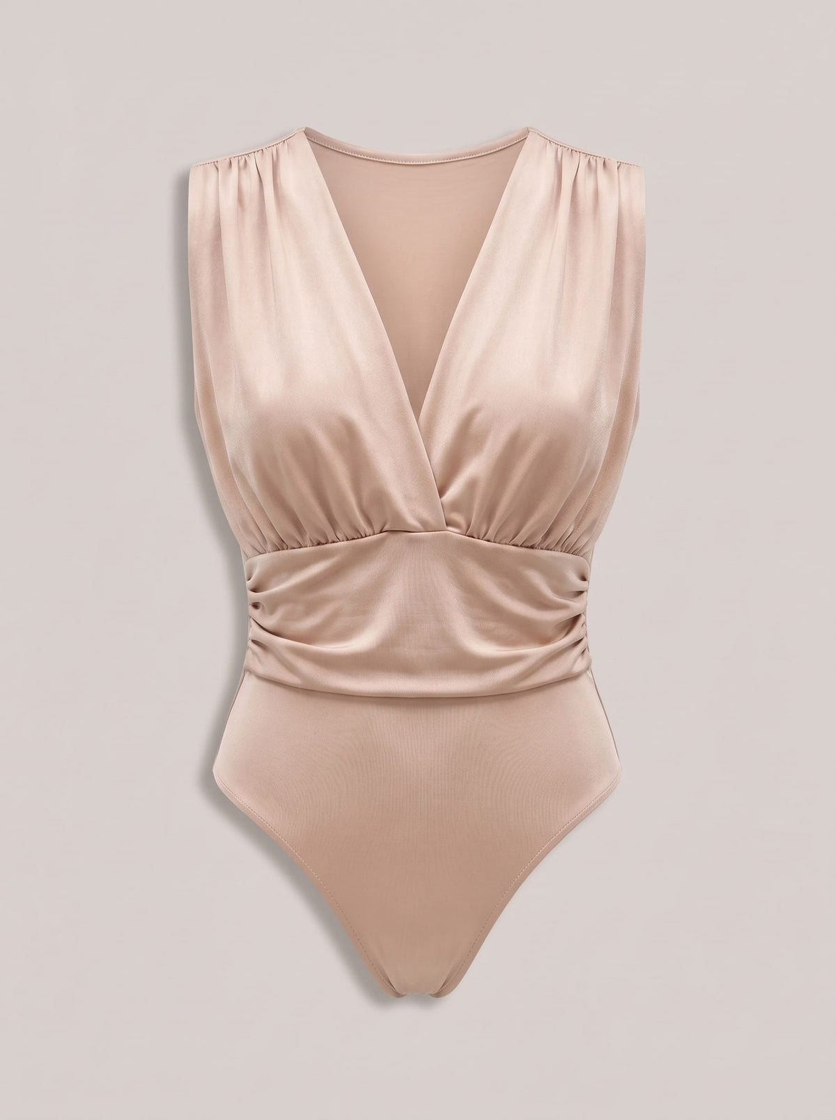 BODY DRAPPEGGIATO CON SCOLLO A V Champagne - still life - IRONICA