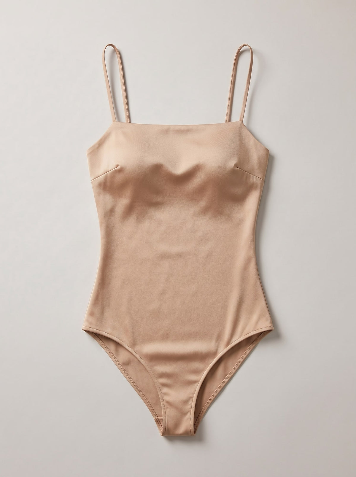 BODY SATINATO CON BRETELLE Cammello - still life - IRONICA