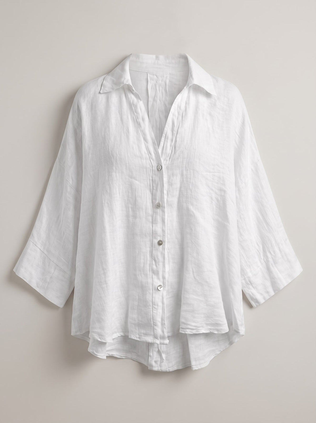 CAMICIA OVERSIZE IN LINO Bianco - still life - IRONICA
