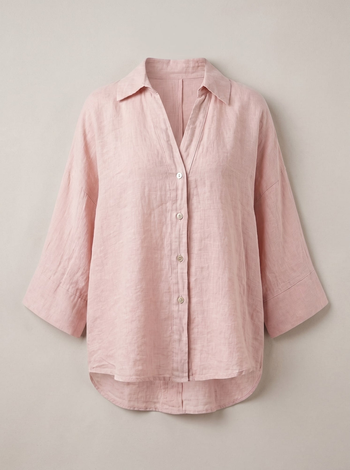 CAMICIA OVERSIZE IN LINO Rosa - still life - IRONICA
