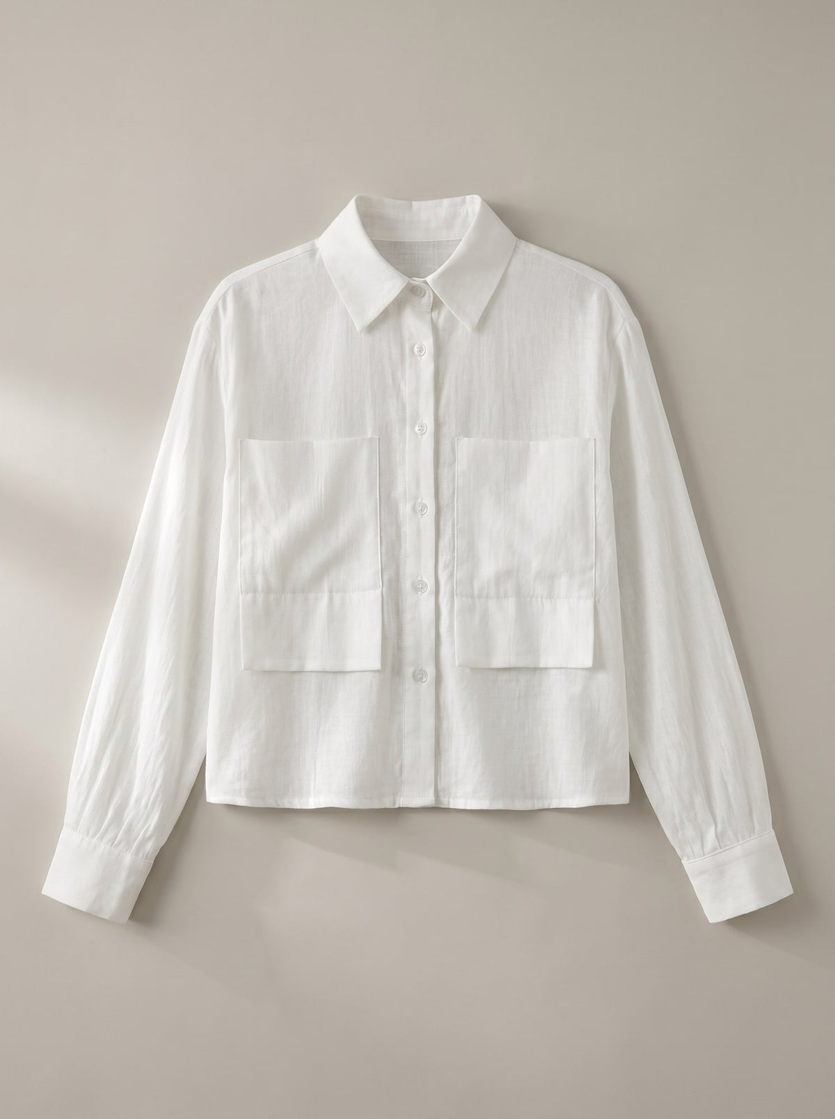 CAMICIA SEMITRASPARENTE CON TASCHE Bianco - still life - IRONICA