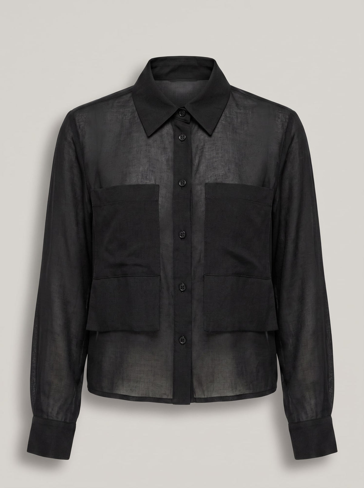 CAMICIA SEMITRASPARENTE CON TASCHE Nero - still life - IRONICA