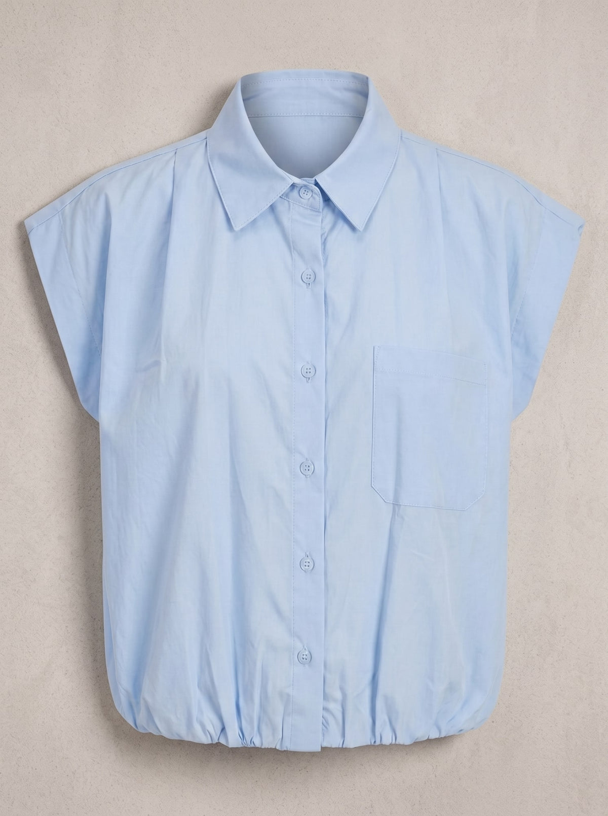 CAMICIA SMANICATA EFFETTO PALLONCINO Azzurro - still life - IRONICA