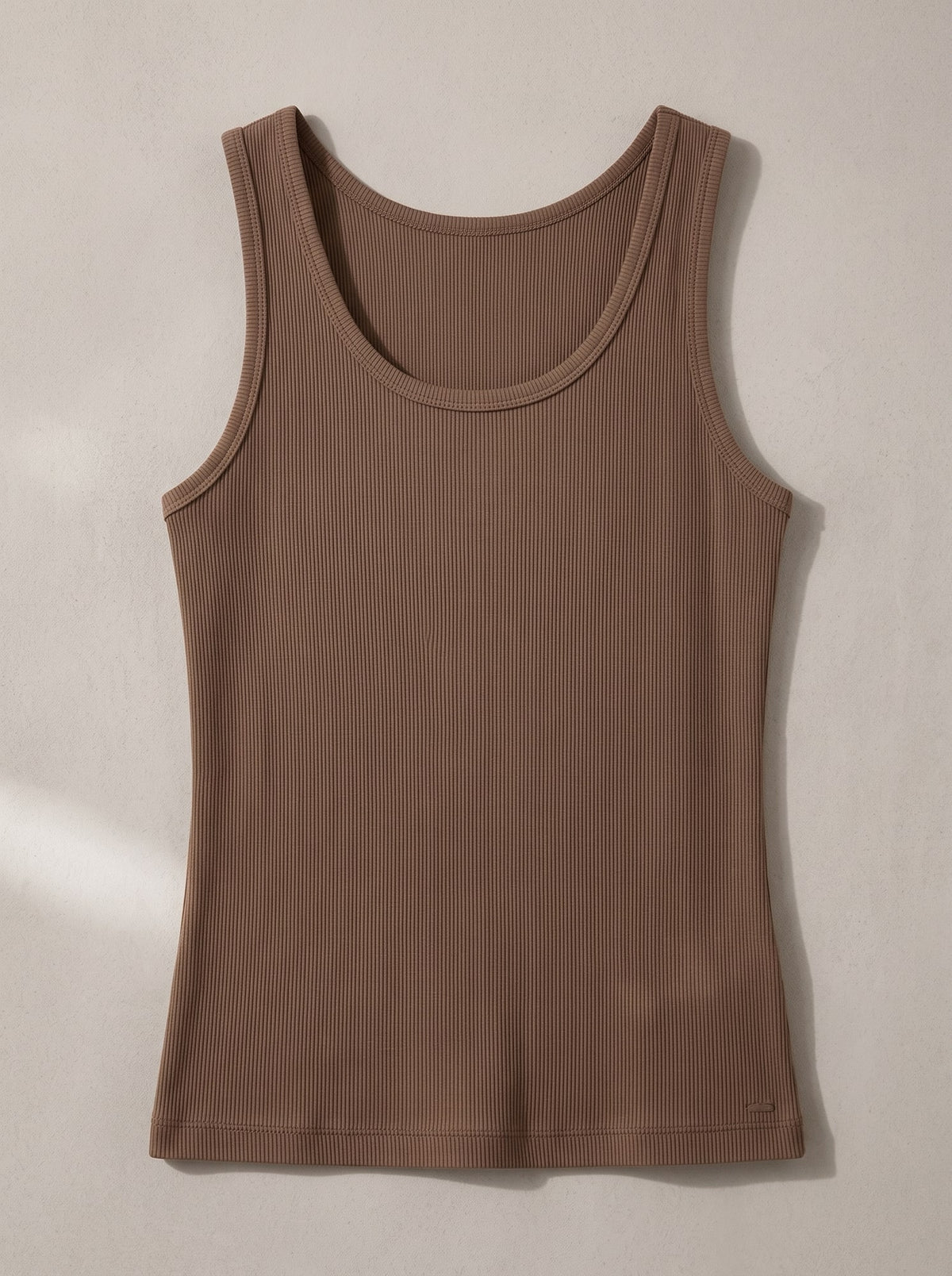 CANOTTA IN COTONE A COSTINE Beige - still life - IRONICA