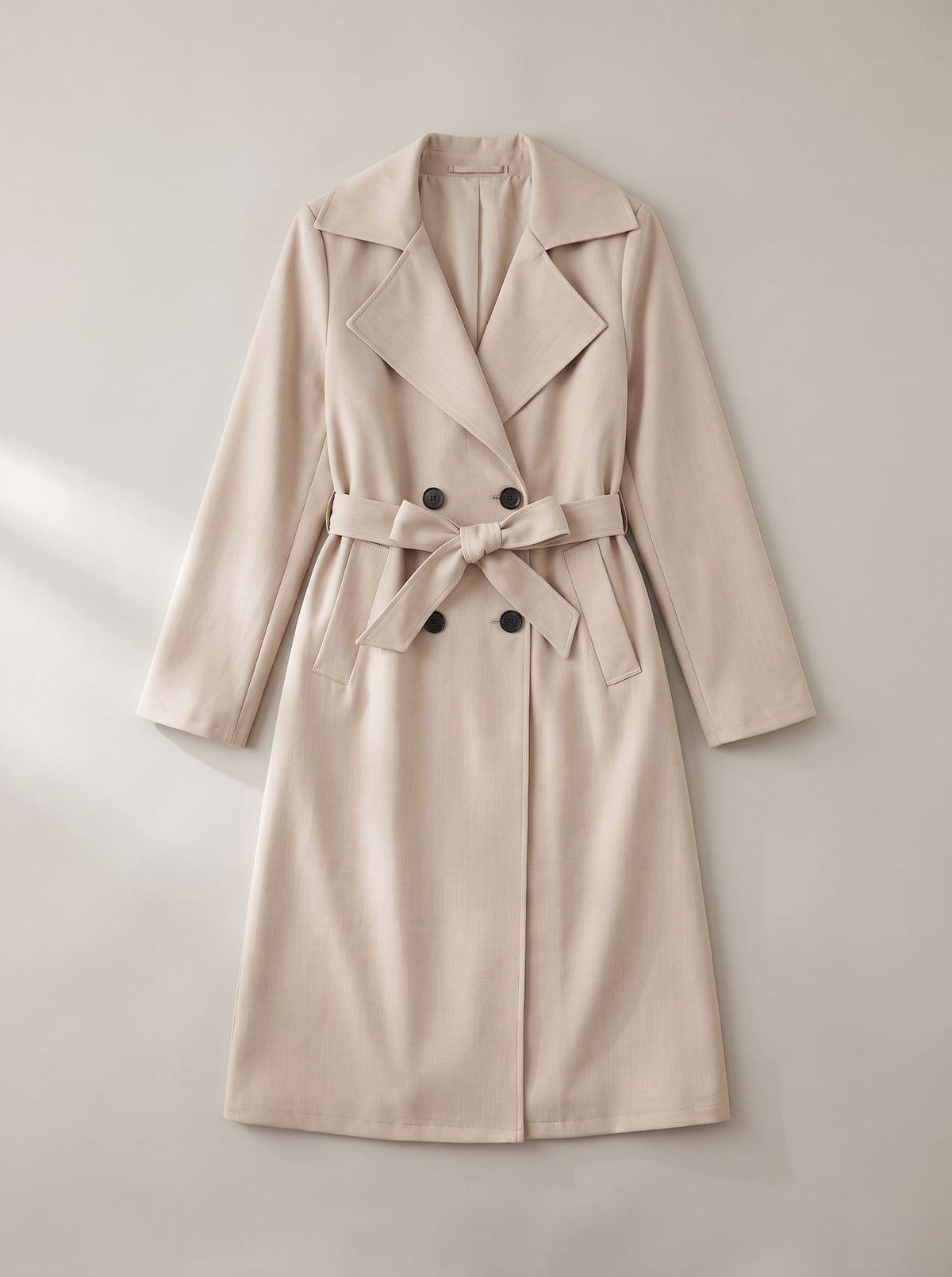 CAPPOTTO DOPPIOPETTO CON CINTURA Crema - still life - IRONICA