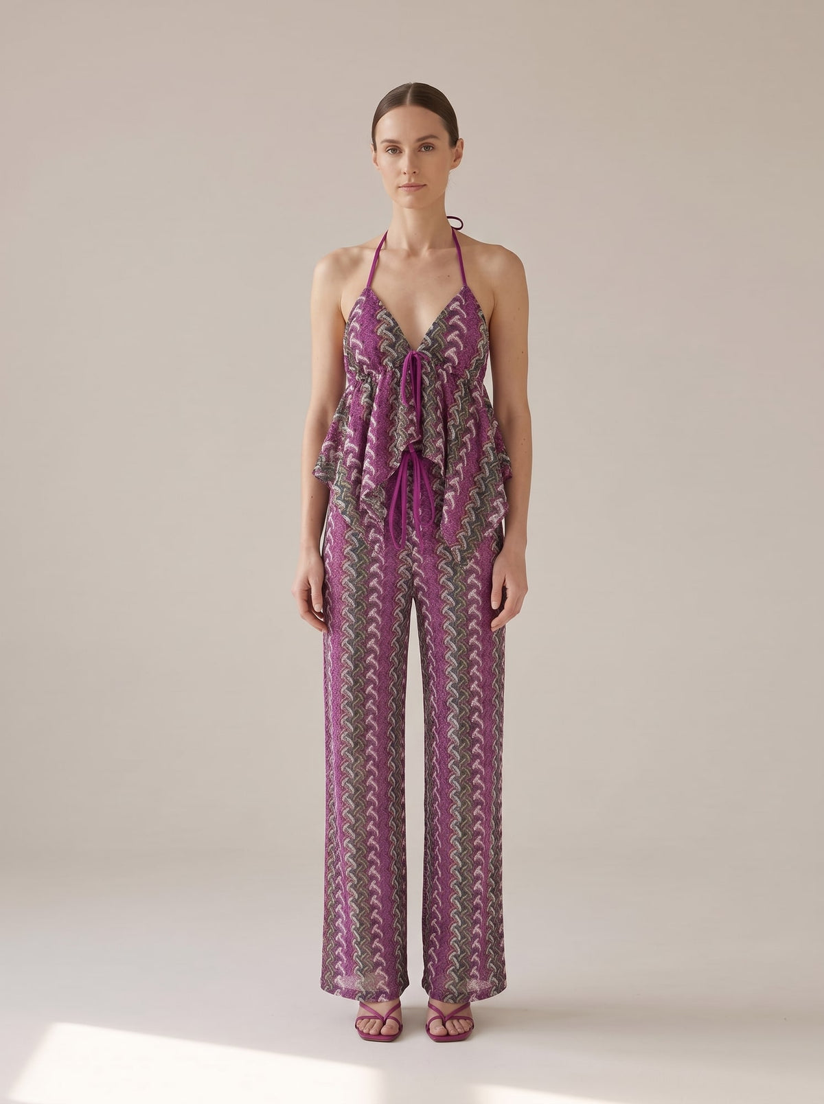 COORDINATO CROCHET ASIMMETRICO Fucsia - indossato - IRONICA