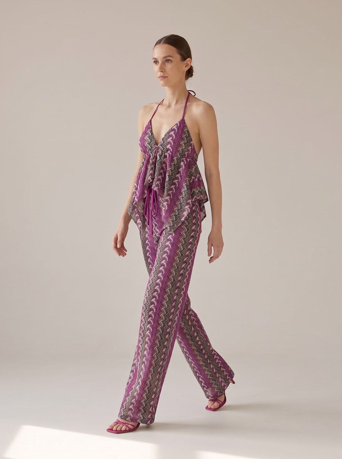 COORDINATO CROCHET ASIMMETRICO Fucsia - in movimento - IRONICA