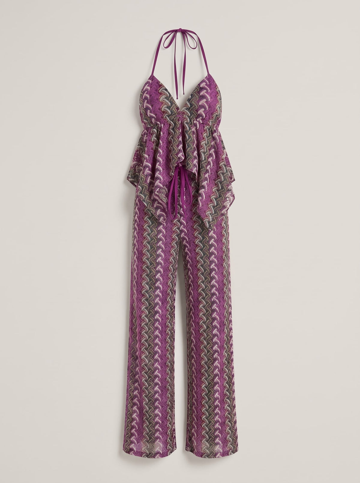 COORDINATO CROCHET ASIMMETRICO Fucsia - still life - IRONICA