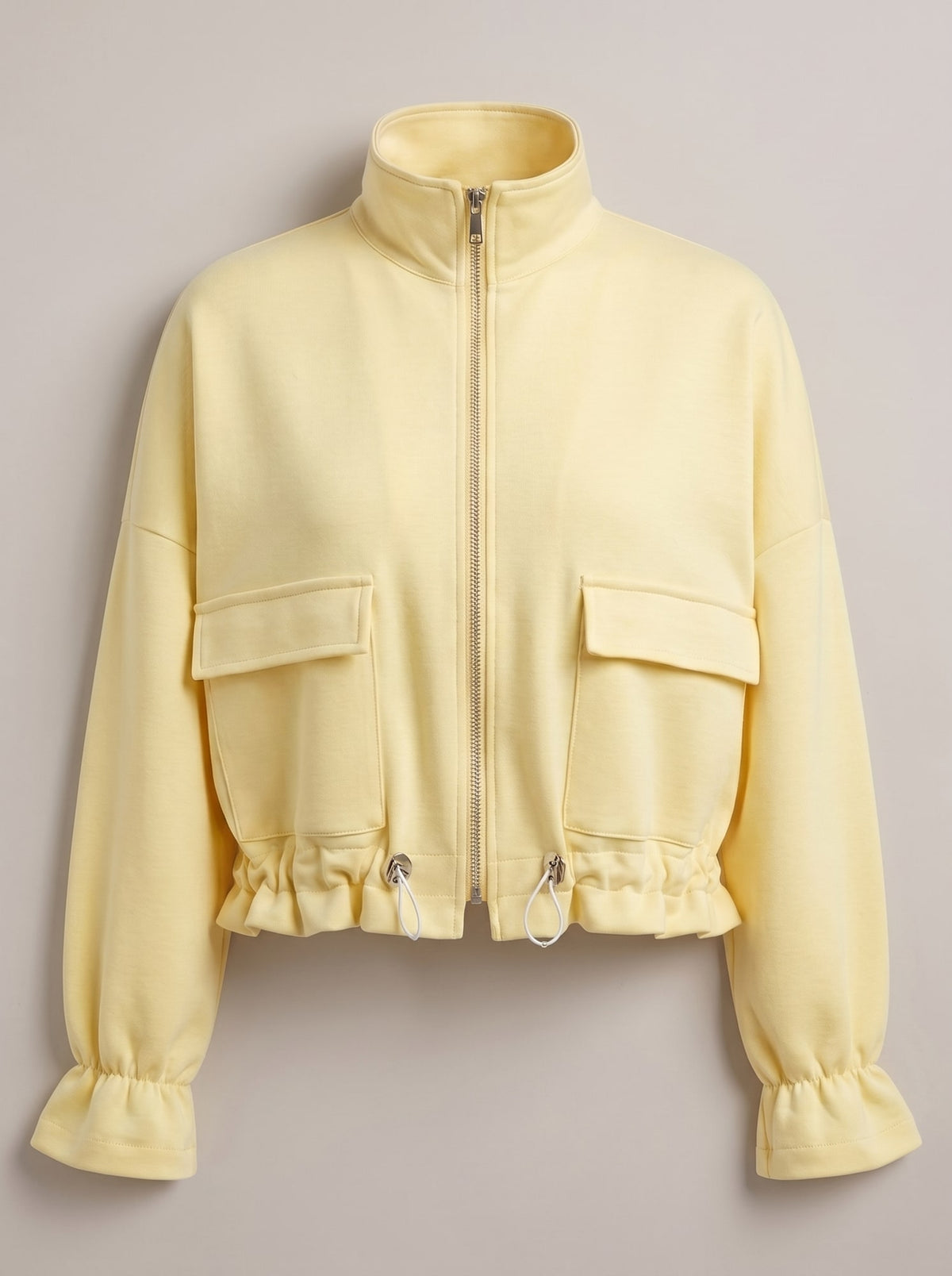 FELPA CROPPED CON TASCHE CARGO Giallo - still life - IRONICA