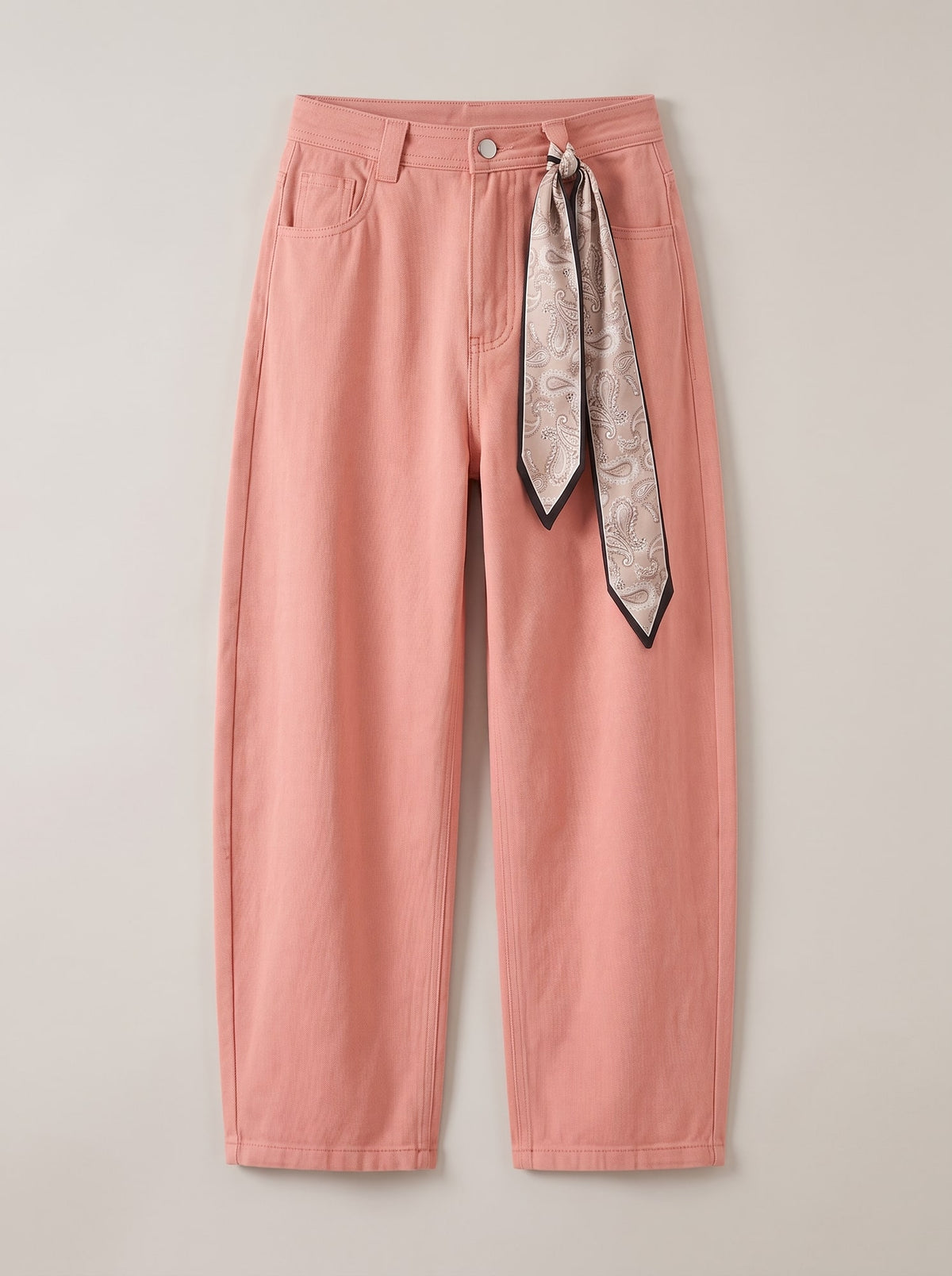 JEANS BAGGY CON FOULARD Rosa - still life - IRONICA