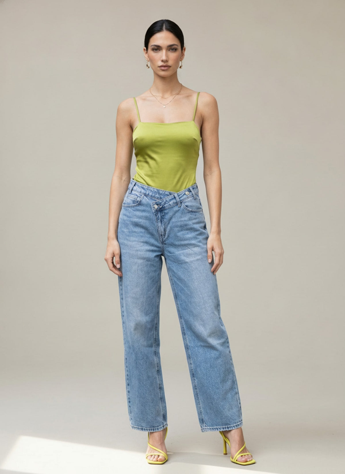 JEANS BAGGY VITA ASIMMETRICA Denim - indossato - IRONICA