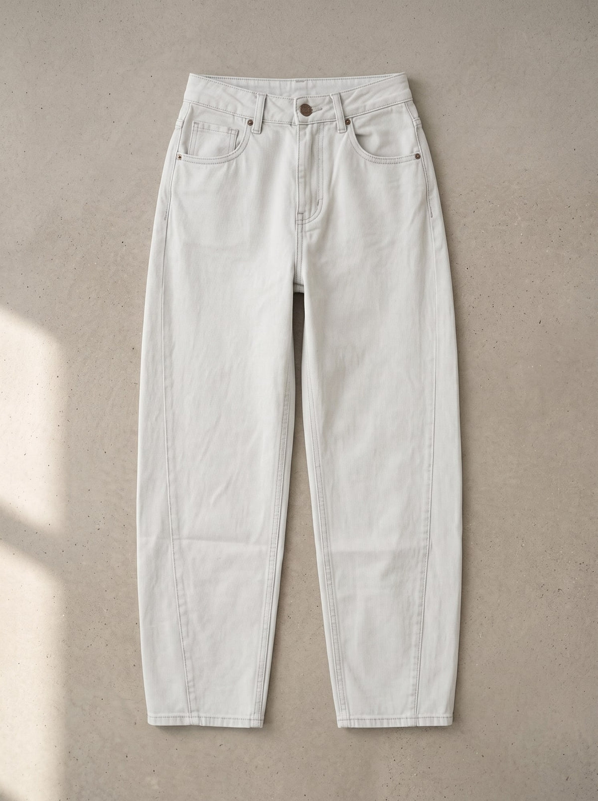 JEANS BARREL A VITA ALTA Off White - still life - IRONICA
