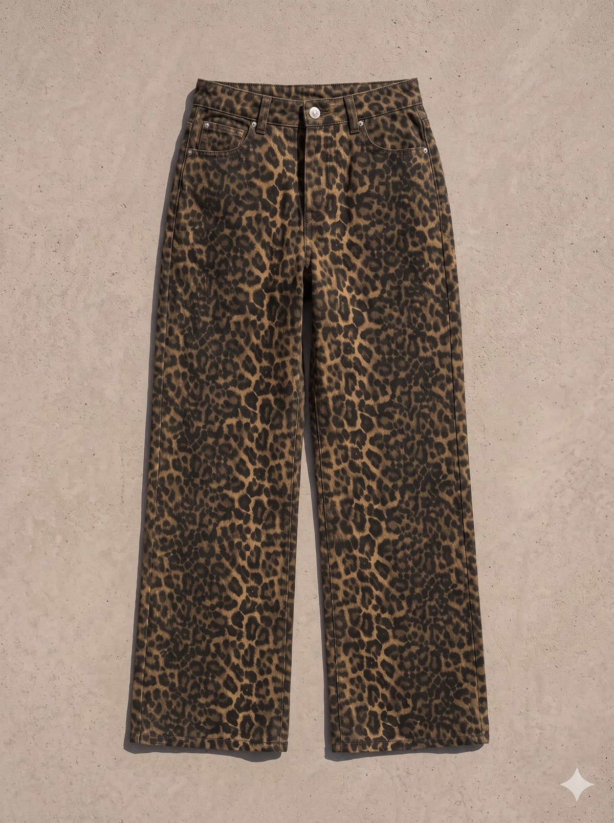 JEANS WIDE LEG LEOPARDATI Animalier - still life - IRONICA