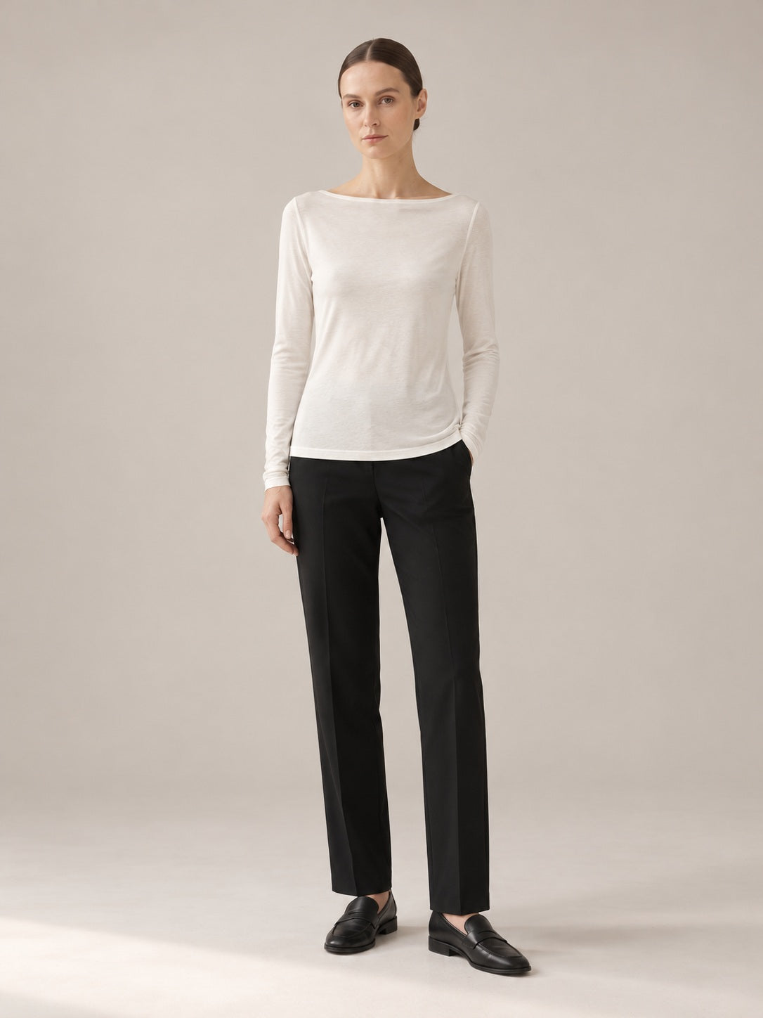 MAGLIA MISTO CASHMERE Avorio - intera - IRONICA