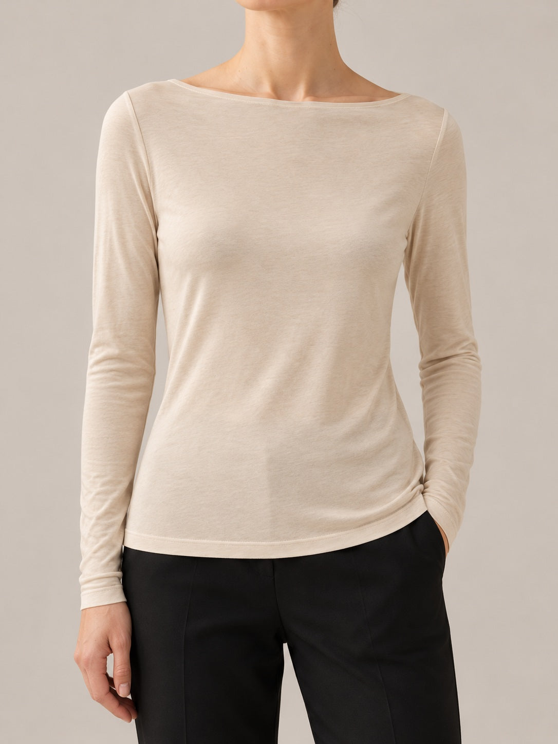 MAGLIA MISTO CASHMERE Beige - dettaglio - IRONICA