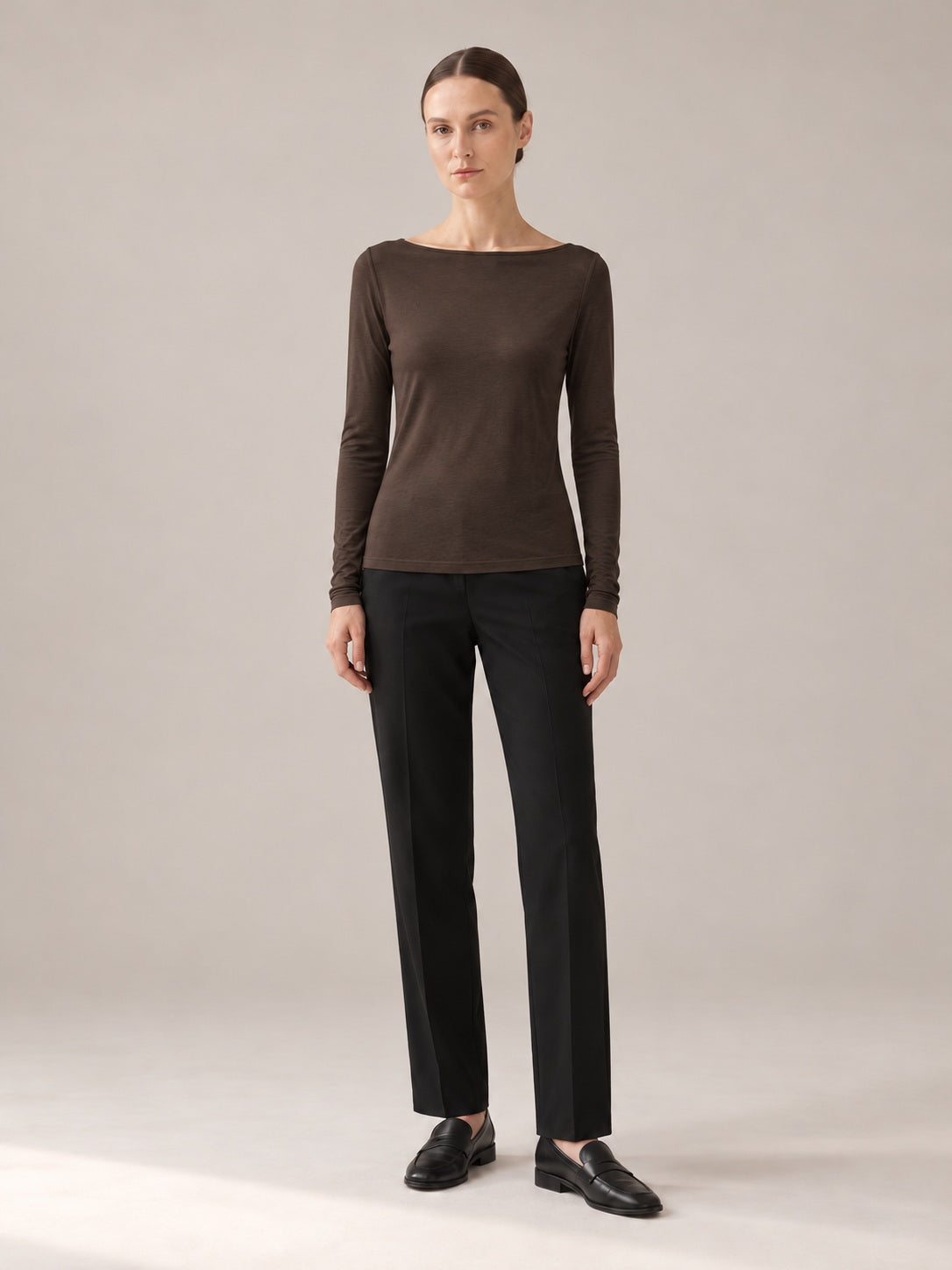 MAGLIA MISTO CASHMERE Moro - intera - IRONICA