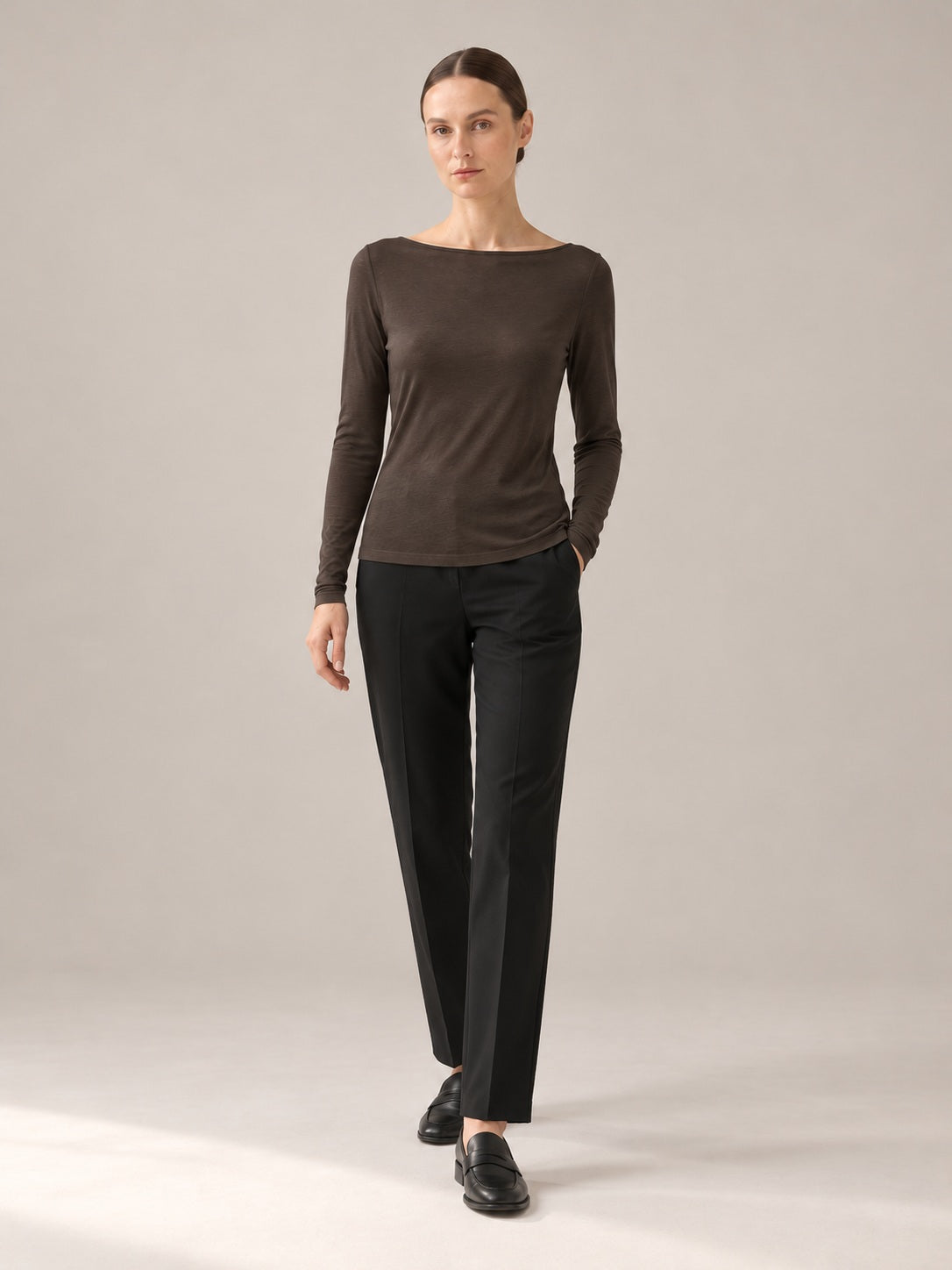 MAGLIA MISTO CASHMERE Moro - movimento - IRONICA